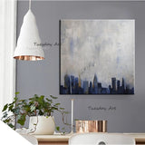 Hand Painted Oill Painting Modern Urban Architecture Abstract Canvas For Wall Art Decoration And Home Room Decor