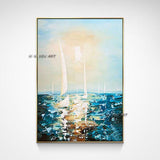 Hand Painted Abstract Wall Art Seascape Minimalist Modern On Canvas Decorative