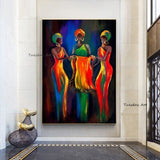 Modern Hand Painted Abstract Art Graffiti Canvas Painting African Woman Painting Interior Decoration Wall Hanging Painting
