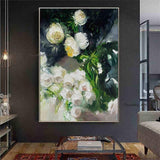 Hand Painted Canvas Oil Paintings Modern Wedding Decor Knife Flower Wall Art