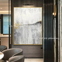 Abstract Painting Hand Painted Contemporary Art Gray Vertical Textured Design Artwork wall pictures