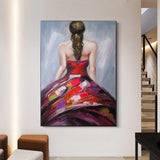 Beautiful Girl Oil Painting on Canvas Hand Painted Modern Abstracts Art