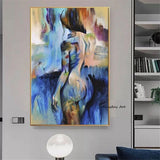 Hand Painted Oil Painting Nude Girl Abstract Canvas Sex Figure Wall Art Girl Bedroom