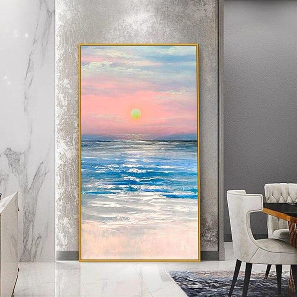 Hand Painted Oil Painting Abstract Painting Seascape For Wall Modern Living room As