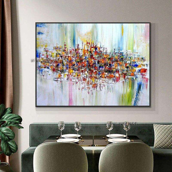 Abstract Colorful Texture On Canvas Hand Painted Modern Wall Art Without Frame Decoration