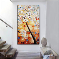 Hand Painted Knife Hyundai Classical Flowers Oil Painting Textured Acrylic Canvas Entrance Decors