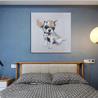 Hand Painted Modern Animals Dog Oil Painting On Canvas Abstract Pop Art Wall Painting