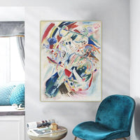 Hand Painted Wassily Kandinsky Abstract Canvas Oil Paintings on The Wall