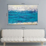 Hand Painted Abstract Landscape Oil Painting Simple Thick Seascape Canvas Painting