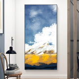 Abstract Hand Painted Oil Painting Modern White Cloud Sky Scandinavian Decor