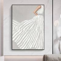 Home Canvas Hand Painted Oil Painting Modern Beautiful Lady Abstract Minimalist Girl