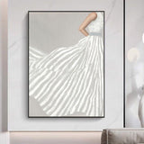 Home Canvas Hand Painted Oil Painting Modern Beautiful Lady Abstract Minimalist Girl