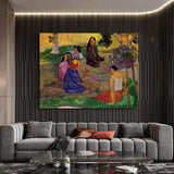 Paul Gauguin Hand Painted Oil Painting Small Talk Abstract Landscape People Classic Retro Wall Art Decor