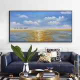 Hand Painted Abstract Wall Art Modern Seascape Modern On Canvas Decor Office