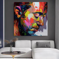 Hand Painted Modern Abstract Portrait Oil Painting On Canvas Hand Paintedative As