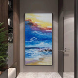 Modern Impression Sunset Landscape Painting Hand Painted Abstract Oil Painting On Canvas