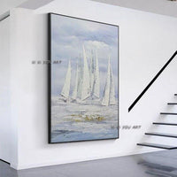 Hand Painted Abstract Wall Art Canvas Modern Seascape Canvas Paintings