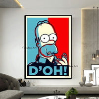 Pop Art Oil Paintings Hand Painted Cartoon Characters On Canvas Abstract Posterss