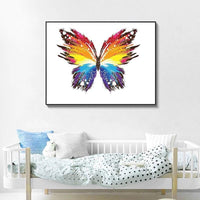 Hand Painted Abstract Colorful Animal Butterfly Oil Painting Canvass