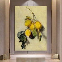 Hand Painted Claude Monet Impression Branch of Lemons1883 Abstract Art Oil Painting s