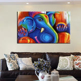 Oil Paintings Hand Painted Modern Pets Elephant On Canvasatives