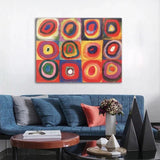 Hand Painted Wassily Kandinsky Harmony of Square and Circle Oil Paintings On Wall Art Decoration