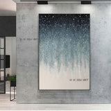 Hand Painted Abstract Night sky Modern Wall Art Minimalist Bedroom Decorations