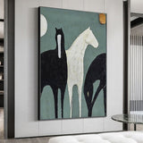 Canvas Painting Hand Painted Animal The Horse Oil Painting Bedroom