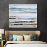 Hand Painted Abstract Sea Painting On Canvas Beautiful Modern Seascape Wall Art For