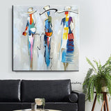 Oil Painting Hand Painted Impression People Abstract Canvas Modern Decor