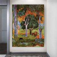 Hand Painted Oil Painting Paul Gauguin Dominica Landscape Retro Abstract Landscape Home Room