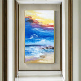 Modern Impression Sunset Landscape Painting Hand Painted Abstract Oil Painting On Canvas