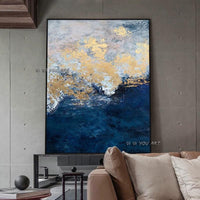 Contemporary Seascape Hand Painted Abstract Minimalist Modern Wall Art Decorative