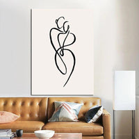 Hand Painted Oil Paintings Minimalist Figures Line Art Sexy Woman Body Nude Wall Canvas Paintings Drawing Decoration