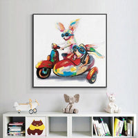 Samples Hand Painted Motorcycle Lovers A Bunny Unique Hanging On The Wall In The Home Children Room Murals