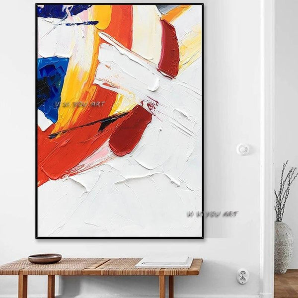 Hand Painted Abstract Modern Minimalist Colorful Canvas