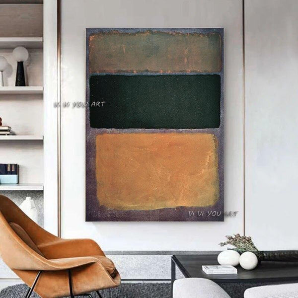 Hand Painted Famous Mark Rothko Focused Canvas Color Block Modern Decor Bedroom Decor