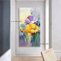 Flowers Abstract Modern Hand Painted Painting