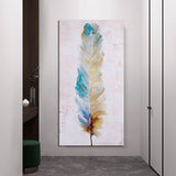 Hand Painted Oil Painting Feather Abstracts Room Wall Art on Canvas Paintings