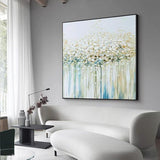 Hand Painted Acrylic heavy texture Modern Abstract Gold Tree Flower Canvas