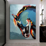 Hand Painted Running Horse Oil Painting On Canvas Wall Art Animal For Europe Classical Room Decoration