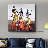 Modern Abstract Hand Painted Girl Oil Paintings On Canvas Wall Arts Bedroom