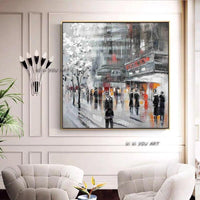 Abstract Modern Landscape York City Street View Hand Painted On Canvas For Living room