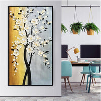 Hand Painted Oil Painting On Canvas New Hand Painted knife Flower Tree Abstract