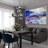 Hand Painted Painted Thick Colorful Painting Modern Contemporary Abstract Wall Art Extra Canvas For Office