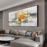 Gray Modern Style Hand Painted Abstract Wall Canvas Oil Painting Contemporary Art Nordic