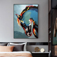 Hand Painted Running Horse Oil Painting On Canvas Wall Art Animal For Europe Classical Room Decoration