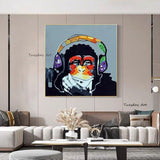 Happy Music Time Direct from Hand Painted Modern Abstract Oil Painting On Canvas Wall Art Decor