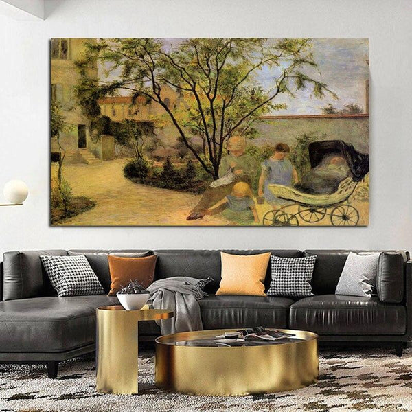 Paul Gauguin Hand Painted Garden on Kasai Street Oil Painting Figure Landscape Abstract Classic Retro Wall Art