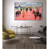 Paul Gauguin Hand Painted Oil Painting Horseman on the Beach Abstract Classic Retro Wall Art Room Decor